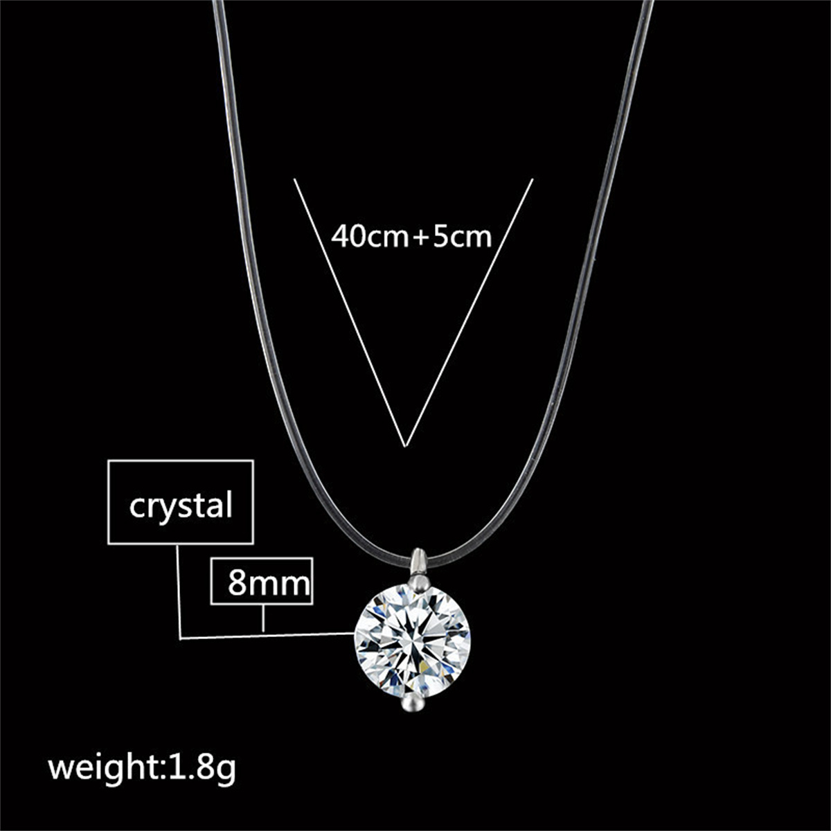 Fashion Shiny Crystal Necklace - Baitcasting Reel 评论和价格
