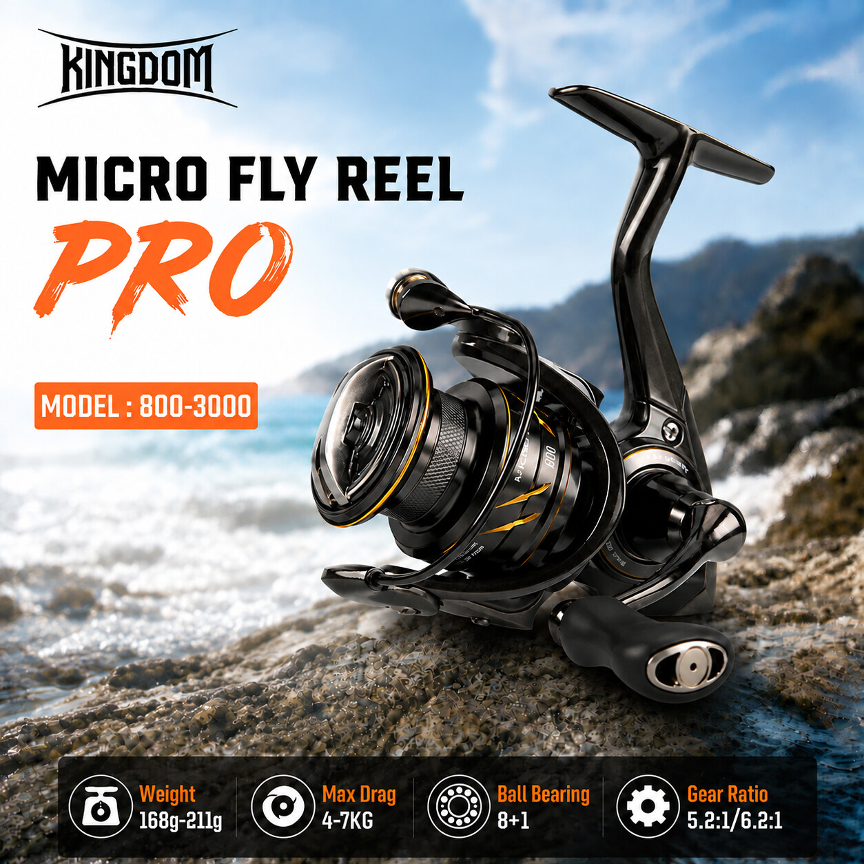 Kingdom Micro Fly Pro Fishing  - Abu Garcia Reel Max 评论和价格